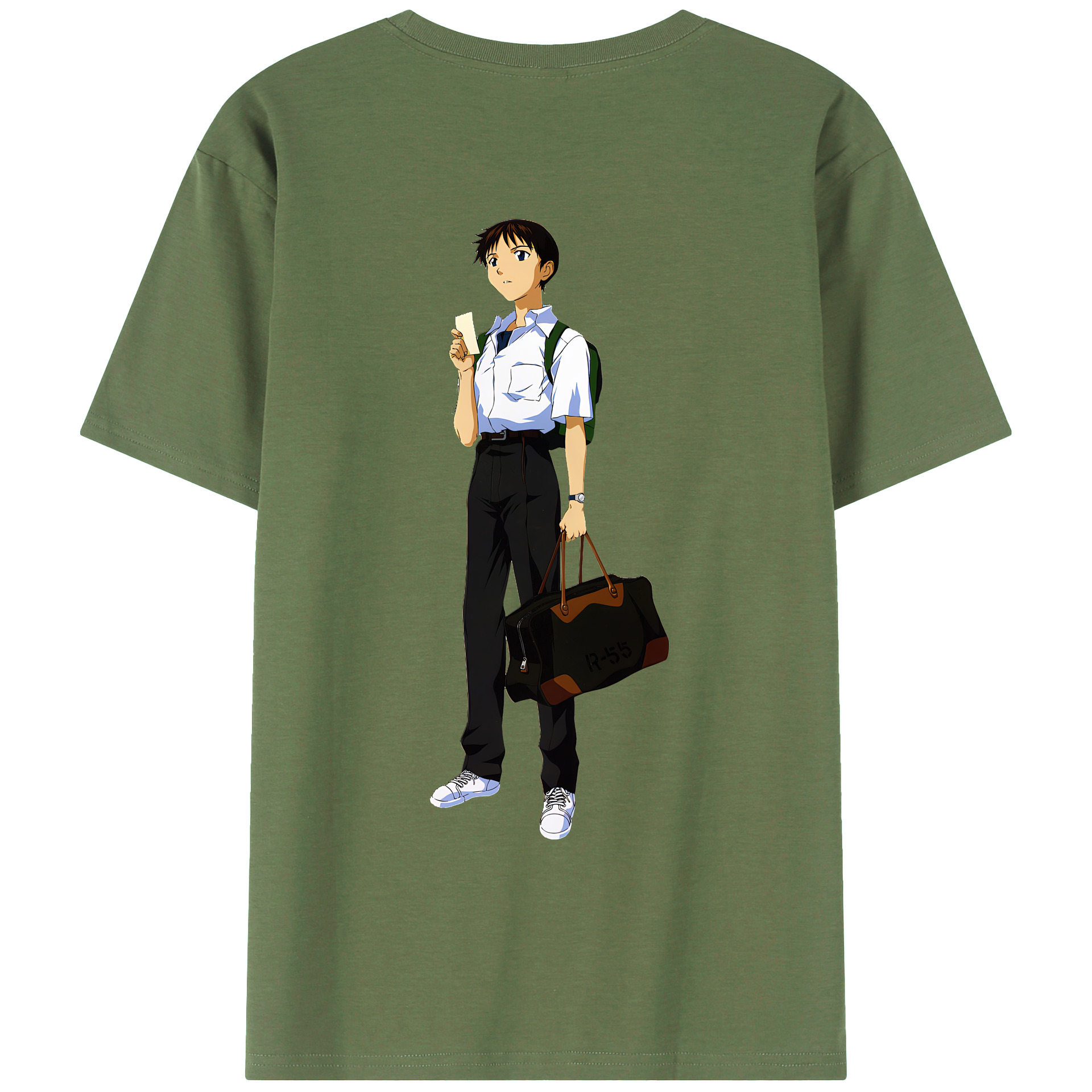 （画像用） EVA 新世紀エヴァンゲリオン 綿100％ メンズ半袖Tシャツ（バックプリント） 通気性